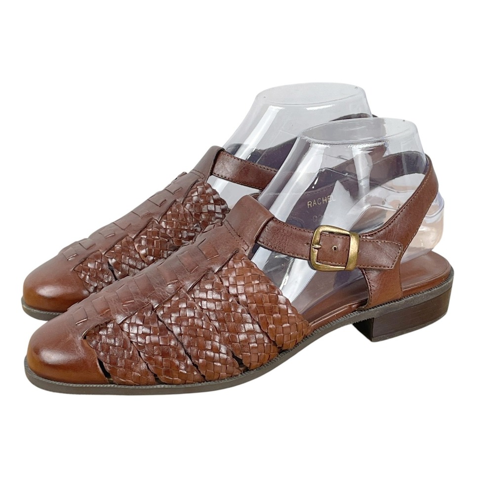 GH Bass Co Brown Woven Leather Fisherman Sandals Huarache Flats Womens 8M Brazil